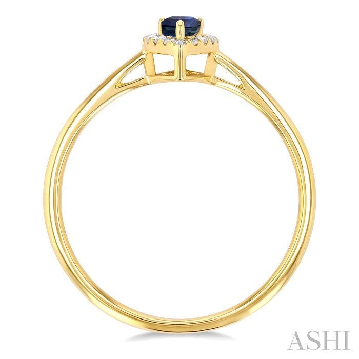 ASHI Pear Shape Gemstone & Halo Diamond Ring 41279PPTSSPYG-PR