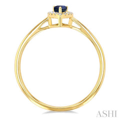 ASHI Pear Shape Gemstone & Halo Diamond Ring 41279PPTSSPYG-PR