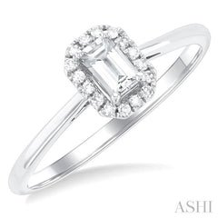 ASHI Emerald Shape Gemstone & Halo Diamond Ring 41279PPTSWTWG-OC