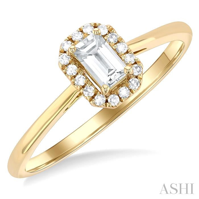 ASHI Emerald Shape Gemstone & Halo Diamond Ring 41279PPTSWTYG-OC