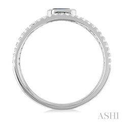 ASHI Emerald Shape East-West Gemstone & Diamond Ring 41286PPTSSPWG