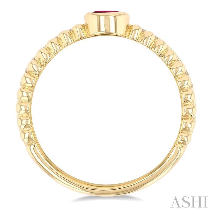 ASHI Bead Oval Shape East-West Gemstone & Diamond Ring 41307PPTSRBYG