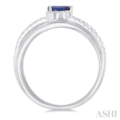 ASHI Criss Cross Gemstone & Lovebright Diamond Fashion Ring 41316PPTSSPWG