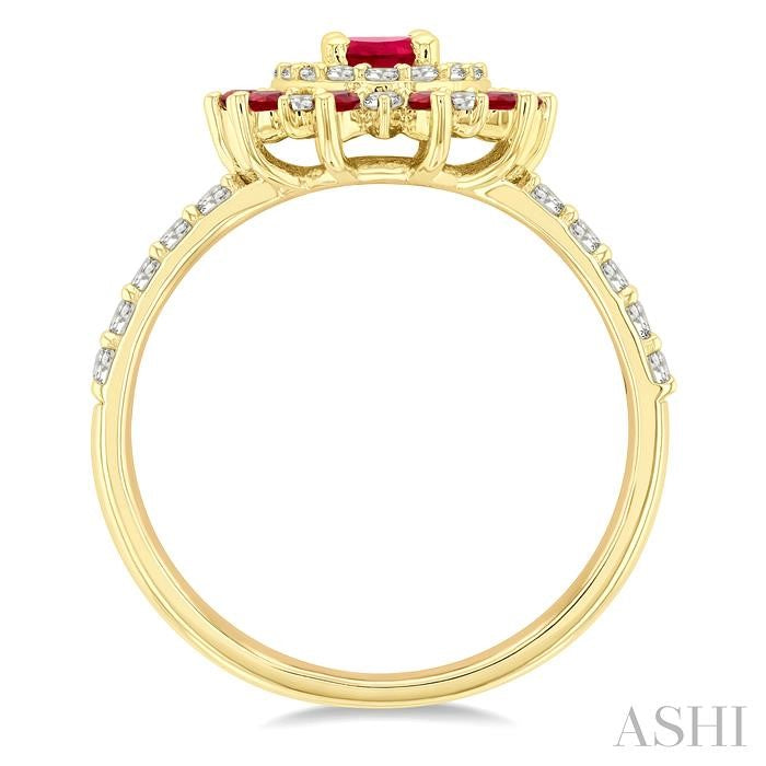 ASHI Oval Shape Gemstone & Halo Diamond Ring 41354PPFGRBYG-OV