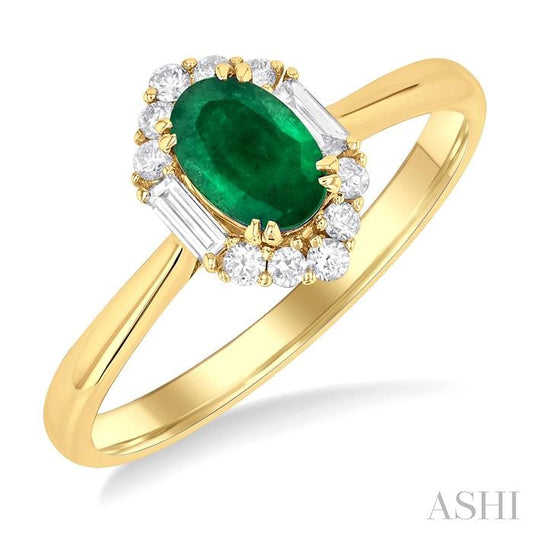 ASHI Oval Shape Gemstone & Halo Diamond Ring 41377PPTGEMYG