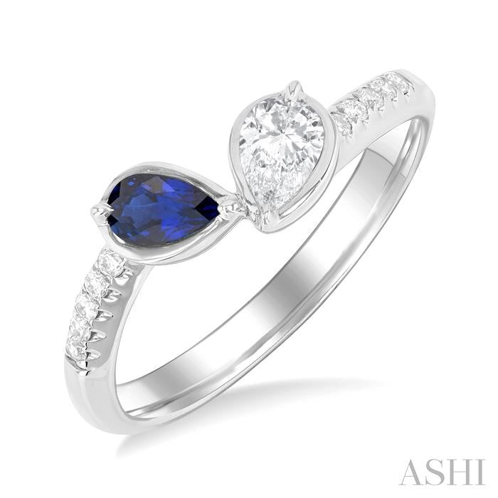 ASHI Toi Et Moi Gemstone & Diamond Fashion Ring 41405PPFGSPWG