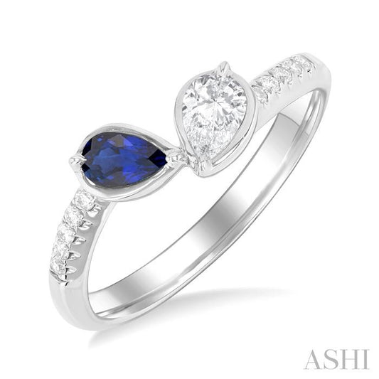 ASHI Toi Et Moi Gemstone & Diamond Fashion Ring 41405PPFGSPWG