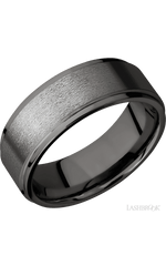 8 mm wide Flat Grooved Edges Tantalum Noir band.