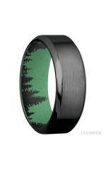 8 mm wide High Bevel Zirconium band featuring a Squatch sleeve.