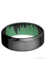 8 mm wide High Bevel Zirconium band featuring a Squatch sleeve.