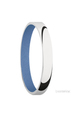 3 mm wide Domed 10K White Gold band featuring a Crushed Orchid sleeve.