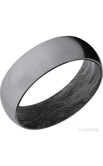7 mm wide Domed Tantalum band featuring a Forged Carbon Fiber sleeve.
