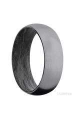 7 mm wide Domed Tantalum band featuring a Forged Carbon Fiber sleeve.