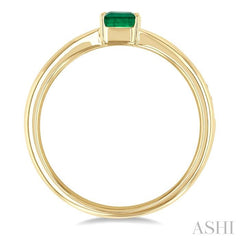 ASHI Emerald Shape East-West Gemstone & Diamond Ring 41518PPFGEMYG-OC