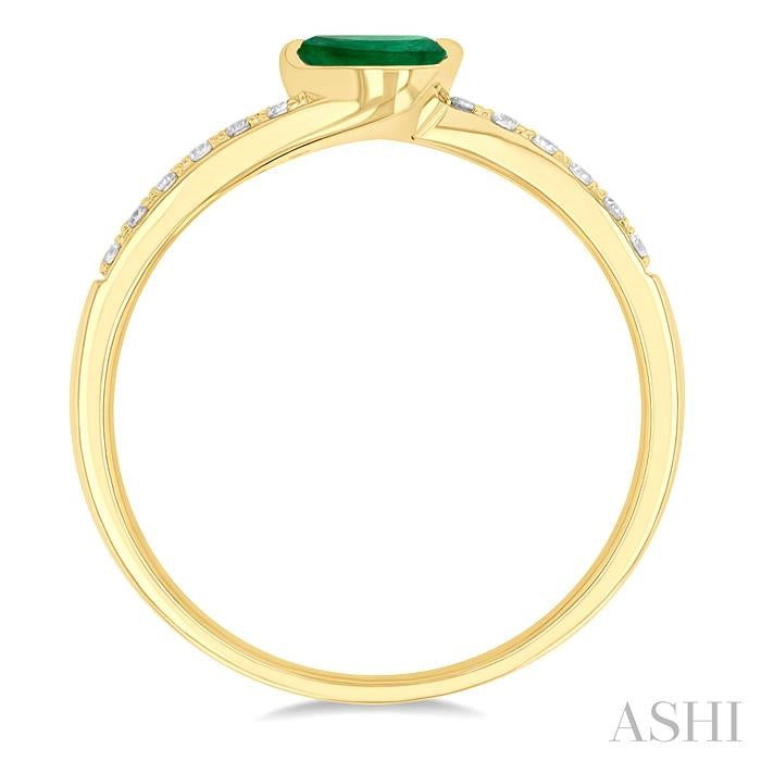 ASHI Pear Shape East-West Gemstone & Diamond Ring 41538PPFGEMYG