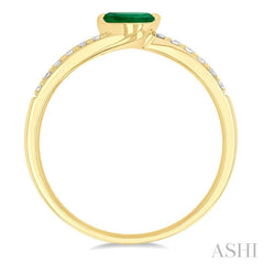 ASHI Pear Shape East-West Gemstone & Diamond Ring 41538PPFGEMYG