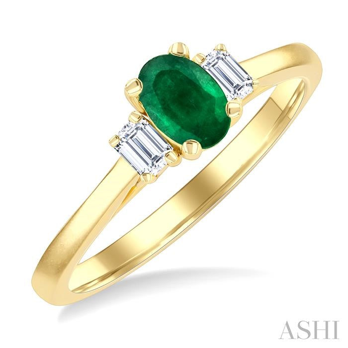 ASHI Oval Shape Gemstone & Diamond Ring 41637PPFGEMYG-OV