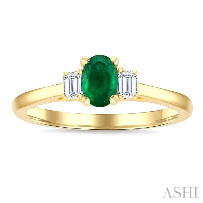 ASHI Oval Shape Gemstone & Diamond Ring 41637PPFGEMYG-OV