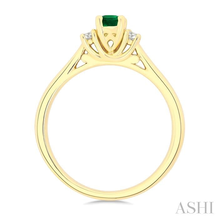 ASHI Oval Shape Gemstone & Diamond Ring 41637PPFGEMYG-OV
