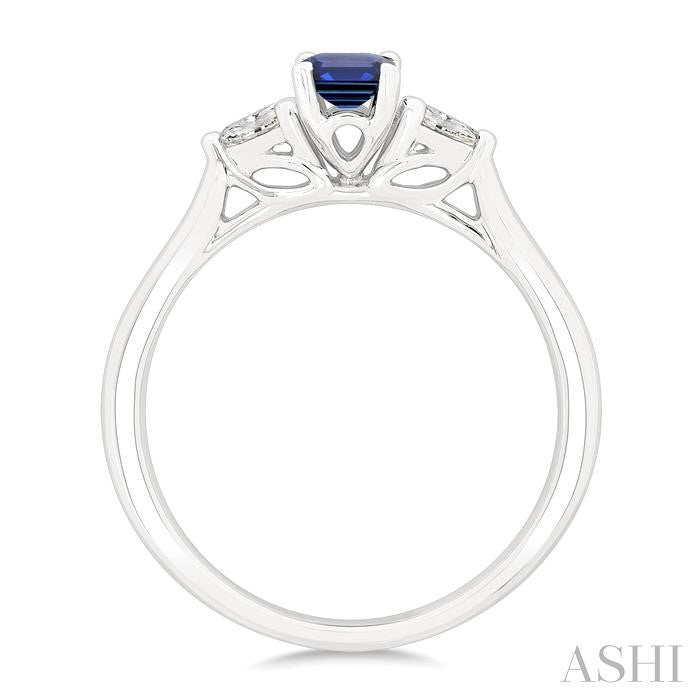 ASHI Emerald Shape Gemstone & Diamond Ring 41647PPFGSPWG-OC