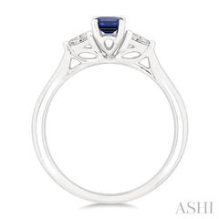 ASHI Emerald Shape Gemstone & Diamond Ring 41647PPFGSPWG-OC
