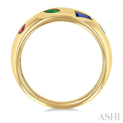 ASHI Mixed Shape Gemstone Mosaic Fashion Wide Band 41769PPF@RNBYG