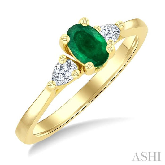 ASHI Oval Shape Gemstone & Diamond Ring 41777PPFGEMYG-OV