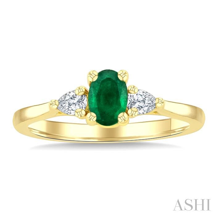 ASHI Oval Shape Gemstone & Diamond Ring 41777PPFGEMYG-OV