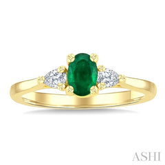 ASHI Oval Shape Gemstone & Diamond Ring 41777PPFGEMYG-OV