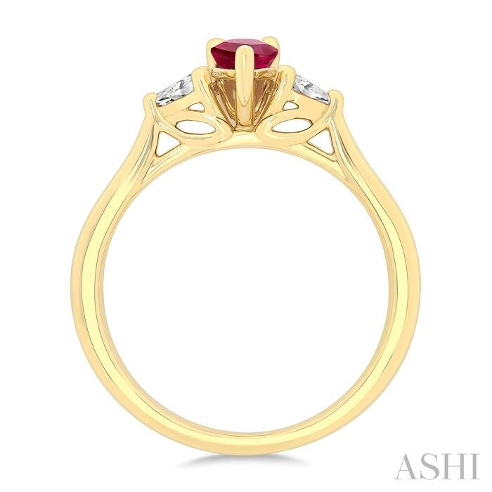 ASHI Pear Shape Gemstone & Diamond Ring 41777PPFGRBYG-PR