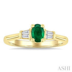 ASHI Oval Shape Gemstone & Diamond Ring 41788PPFGEMYG-OV