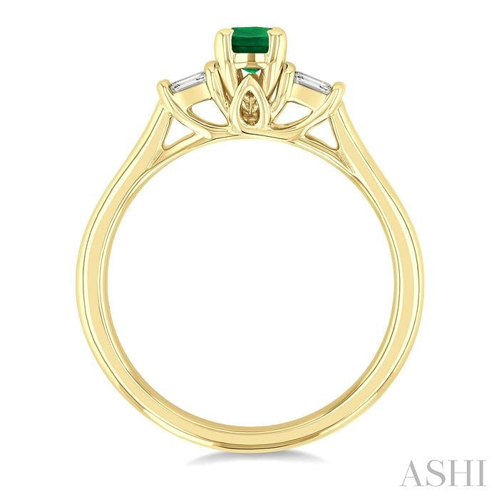 ASHI Oval Shape Gemstone & Diamond Ring 41788PPFGEMYG-OV