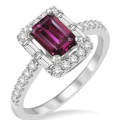 Parkplace Jewelers Emerald Shape Gemstone & Halo Diamond Ring 52343PPFHRHWG