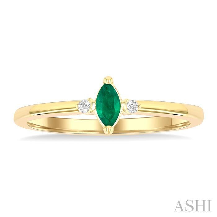 ASHI Marquise Shape Gemstone & Petite Diamond Fashion Ring 41799PPTGEMYG-MQ