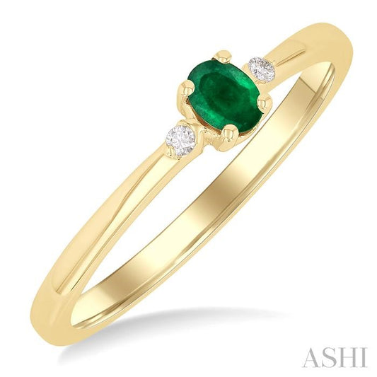 ASHI Oval Shape Gemstone & Petite Diamond Fashion Ring 41799PPTGEMYG-OV