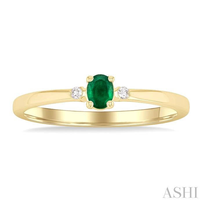 ASHI Oval Shape Gemstone & Petite Diamond Fashion Ring 41799PPTGEMYG-OV