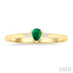 ASHI Pear Shape Gemstone & Petite Diamond Fashion Ring 41799PPTGEMYG-PR