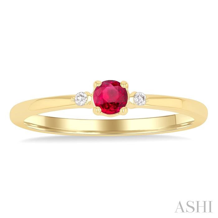 ASHI Round Shape Gemstone & Petite Diamond Fashion Ring 41799PPTGRBYG-RD