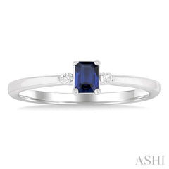 ASHI Emerald Shape Gemstone & Petite Diamond Fashion Ring 41799PPTGSPWG-OC