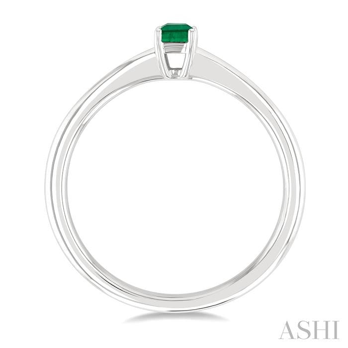 ASHI Emerald Shape Gemstone Solitaire Ring 41809PPF@EMWG-OC