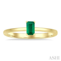 ASHI Emerald Shape Gemstone Solitaire Ring 41809PPF@EMYG-OC