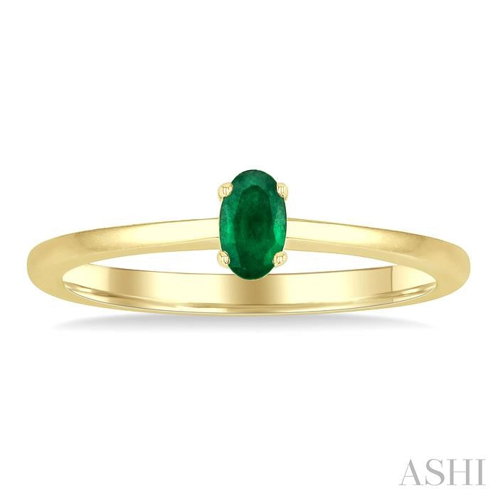 ASHI Oval Shape Gemstone Solitaire Ring 41809PPF@EMYG-OV