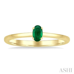 ASHI Oval Shape Gemstone Solitaire Ring 41809PPF@EMYG-OV