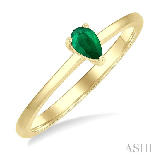 ASHI Pear Shape Gemstone Solitaire Ring 41809PPF@EMYG-PR