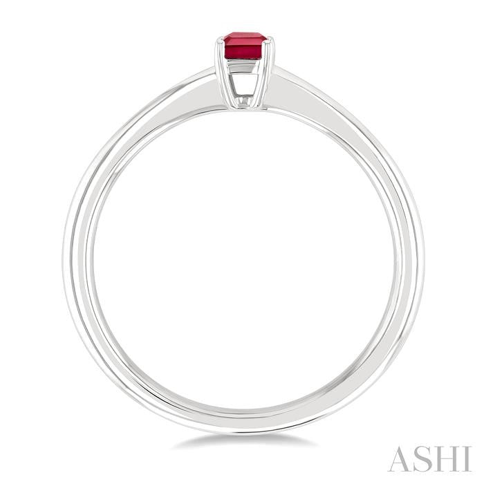 ASHI Emerald Shape Gemstone Solitaire Ring 41809PPF@RBWG-OC