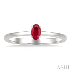 ASHI Oval Shape Gemstone Solitaire Ring 41809PPF@RBWG-OV