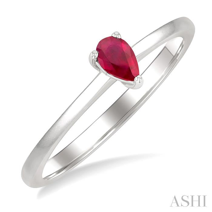 ASHI Pear Shape Gemstone Solitaire Ring 41809PPF@RBWG-PR