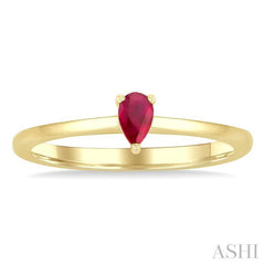 ASHI Pear Shape Gemstone Solitaire Ring 41809PPF@RBYG-PR