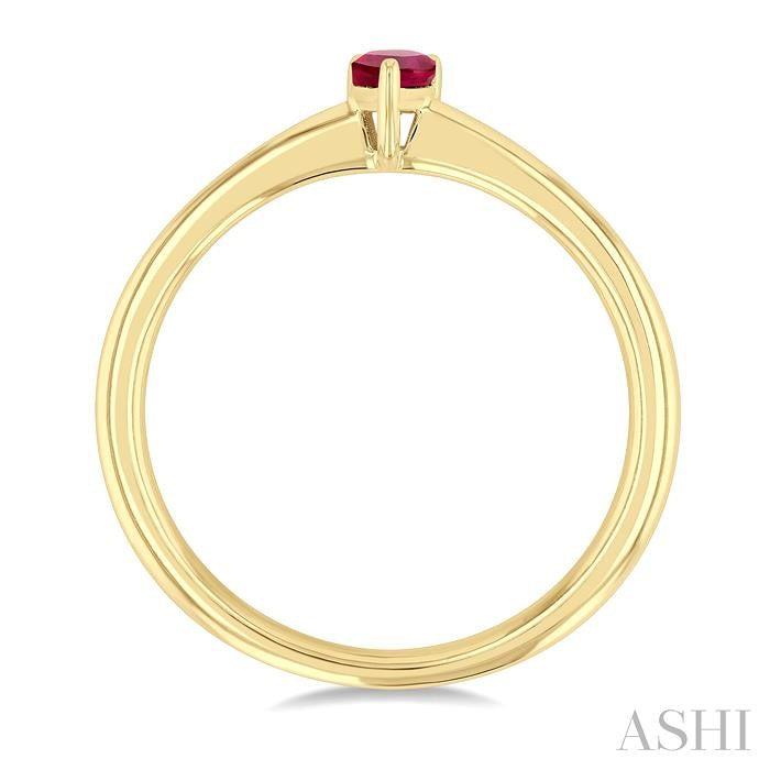 ASHI Pear Shape Gemstone Solitaire Ring 41809PPF@RBYG-PR