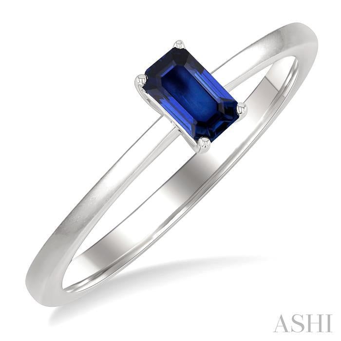 ASHI Emerald Shape Gemstone Solitaire Ring 41809PPF@SPWG-OC
